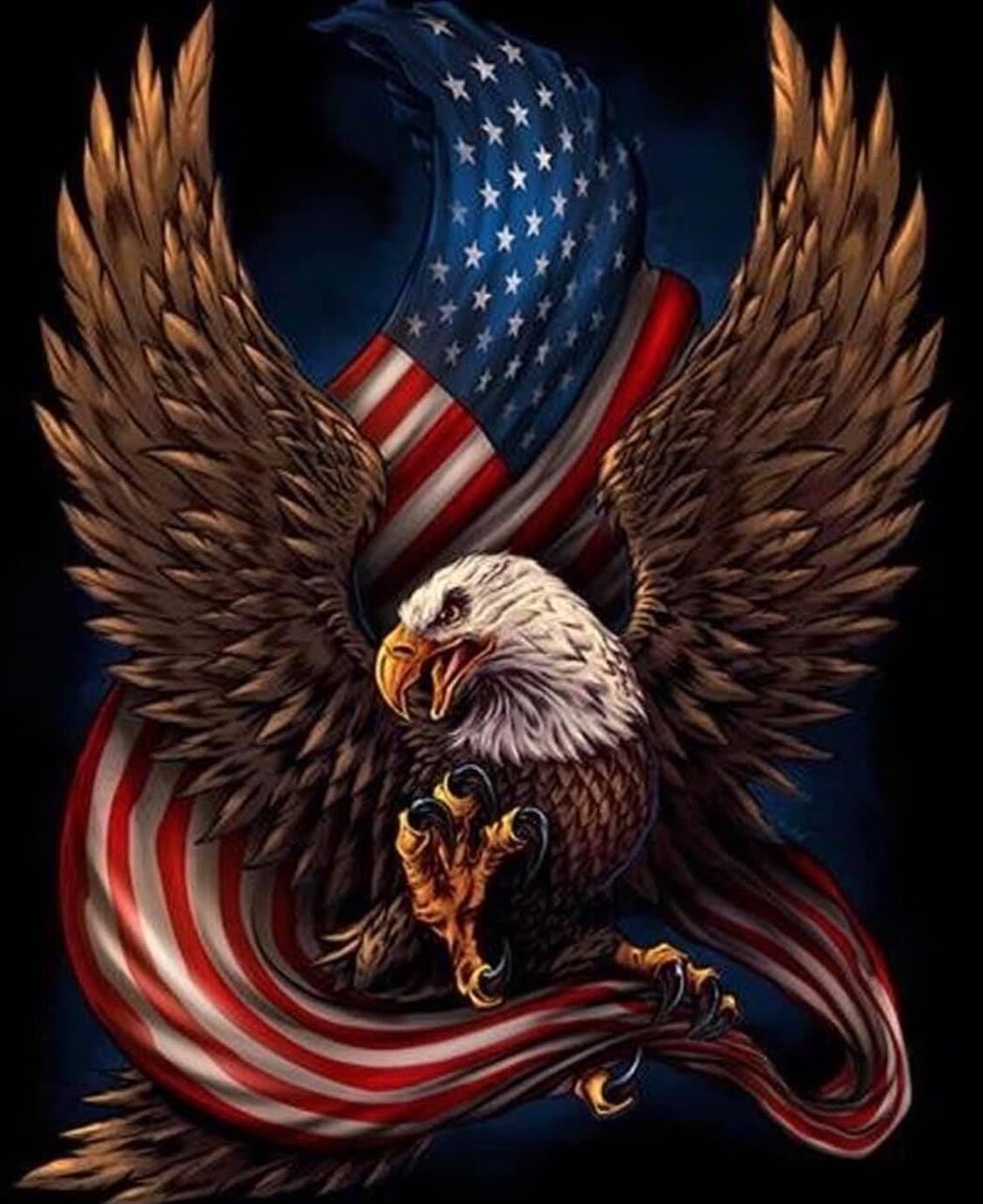 5D DIY Full Drill Patriotic Diamond Painting Kits for Adults- 4th of July Eagle and American Flag Diamond Art Kits -Diamond Art Painting for Home Wall Decor